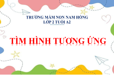 2A2- TÌM HÌNH TƯƠNG ỨNG