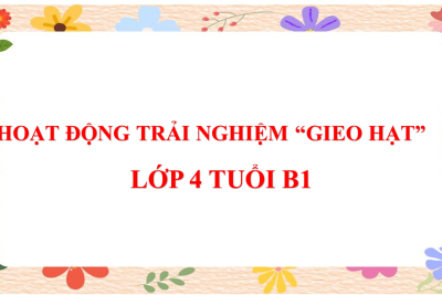 4B1- HOẠT ĐỘNG TRẢI NGHIỆM “GIEO HẠT”