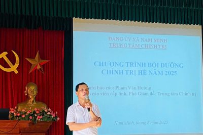 CÁN BỘ, GIÁO VIÊN, NHÂN VIÊN TRƯỜNG MẦM NON NAM HỒNG THAM GIA LỚP BỒI DƯỠNG CHÍNH TRỊ HÈ NĂM 2025