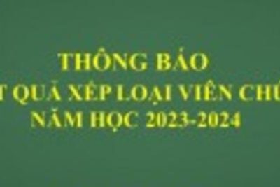 THÔNG BÁO KẾT QUẢ ĐÁNH GIÁ XẾP LOẠI VIÊN CHỨC TRƯỜNG MN NAM HỒNG NĂM HỌC 2023-2024